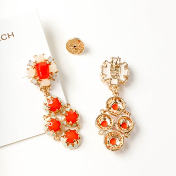 Tory burch elegant floral statement earrings - Picture 4 of 4